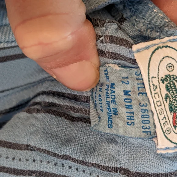 Vintage Izod x Lacoste Blue One-piece Romper Overalls 12 months - Picture 7 of 8